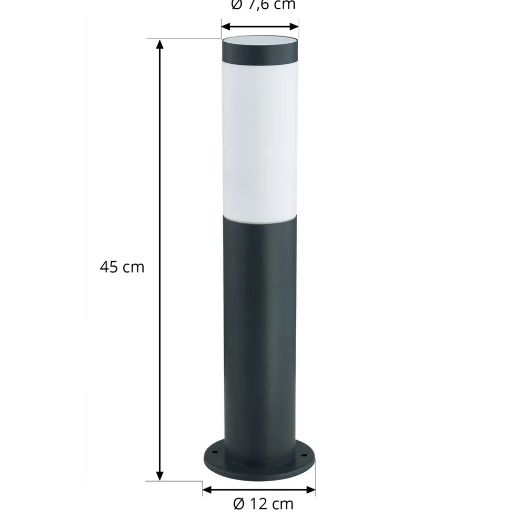 Lindby sokkellampe Statius, høyde 45 cm, antrasitt, stål Clearance