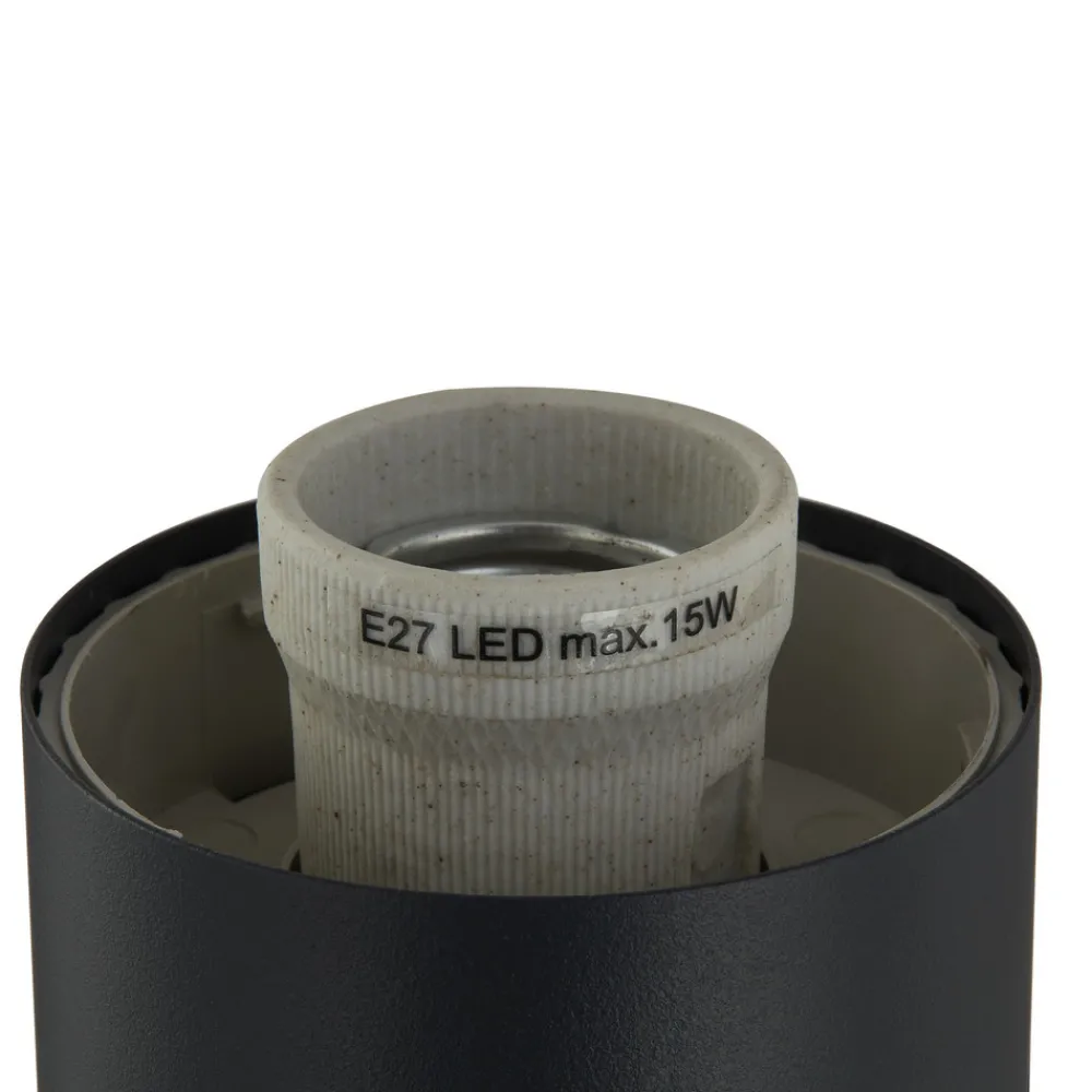 Lindby sokkellampe Statius, høyde 45 cm, antrasitt, stål Clearance