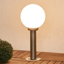 Lindby sokkellampe Vedran, høyde 45 cm, glass, stål Online