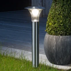 Lindby Solar-LED-lampe med jordspyd Jolin, 66 cm, stål Clearance
