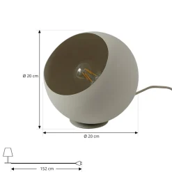 Lindby Solomia bordlampe, beige, jern, Ø 20 cm| Bordlamper