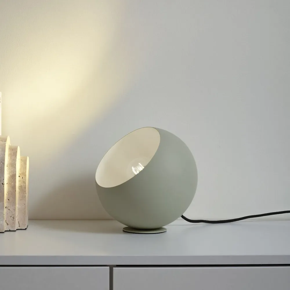 Lindby Solomia bordlampe, grønn, jern, Ø 20 cm| Bordlamper