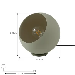 Lindby Solomia bordlampe, grønn, jern, Ø 20 cm| Bordlamper