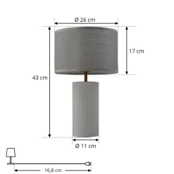 Lindby Sorscha bordlampe, hvit, jern, Ø 26 cm Outlet