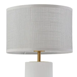 Lindby Sorscha bordlampe, hvit, jern, Ø 26 cm Outlet