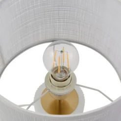 Lindby Sorscha bordlampe, hvit, jern, Ø 26 cm Outlet