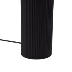 Lindby Sorscha bordlampe, svart, jern, Ø 26 cm| Bordlamper