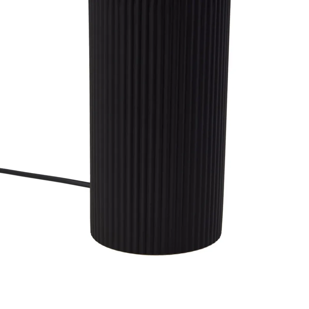 Lindby Sorscha bordlampe, svart, jern, Ø 26 cm| Bordlamper