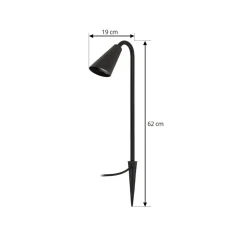 Lindby Sorvete lampe med jordspyd, svart, metall, høyde 62 cm Clearance