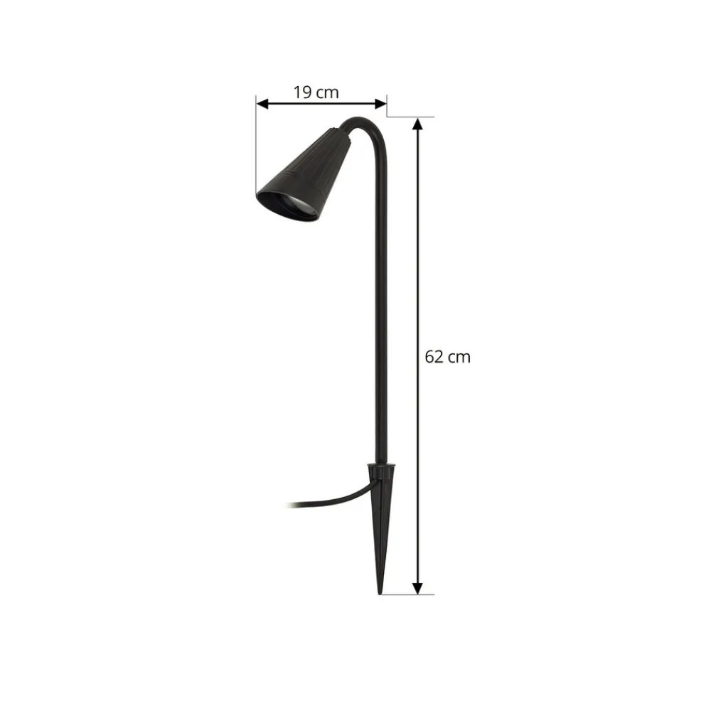 Lindby Sorvete lampe med jordspyd, svart, metall, høyde 62 cm Clearance