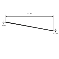 Lindby strømskinne Lumaro, svart, aluminium, lengde 103 cm| Skinnesystem