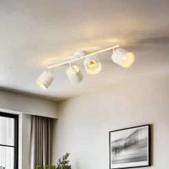 Lindby taklampe Aralena, hvit, 4 lyskilder, lengde 97 cm| Spotter I Tak