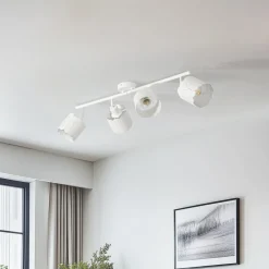 Lindby taklampe Aralena, hvit, 4 lyskilder, lengde 97 cm| Spotter I Tak