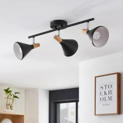 Lindby taklampe Arina, 53 cm, svart, 3 lyskilder, E14 Hot