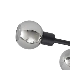 Lindby taklampe Biscala, 5 lyskilder, svart/røyk, E14| Design- Og Hotellbelysning|Taklamper