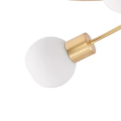 Lindby taklampe Ciala, 7 lyskilder, messingfarget, glass Best