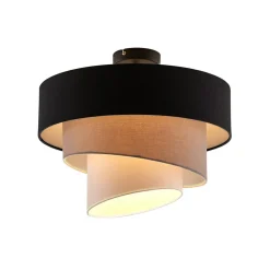 Lindby taklampe Coria, svart/grå/hvit, Ø 40 cm, E27 Hot