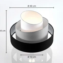 Lindby taklampe Coria, svart/grå/hvit, Ø 40 cm, E27 Hot