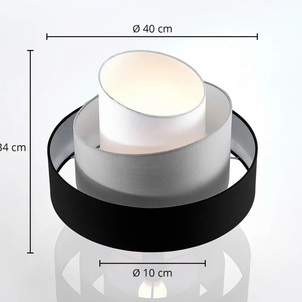 Lindby taklampe Coria, svart/grå/hvit, Ø 40 cm, E27 Hot