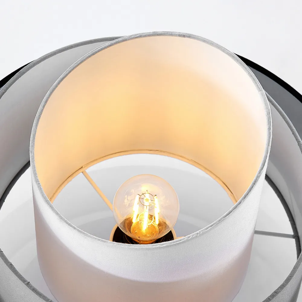 Lindby taklampe Coria, svart/grå/hvit, Ø 40 cm, E27 Hot