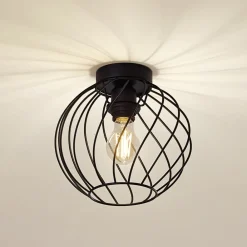 Lindby taklampe Danika, Ø 25 cm, svart, metall| Taklamper