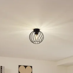 Lindby taklampe Danika, Ø 25 cm, svart, metall| Taklamper