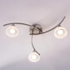 Lindby taklampe Della, nikkel, Ø 58 cm, 3 lyskilder, E14| Design- Og Hotellbelysning|Taklamper