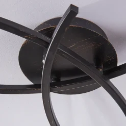 Lindby taklampe Della, svart-gull, Ø 58 cm, 3 lyskilder, E14 Outlet