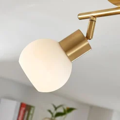 Lindby taklampe Elaina, 30 cm, 2 lyskilder, messing, glass, E14| Spotter I Tak|Taklamper