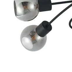 Lindby taklampe Elaina, 66 cm, 5 lyskilder, svart/røyk, E14 Clearance