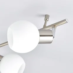 Lindby taklampe Elaina, 180 cm, 6 lyskilder, nikkel, glass, E14| Taklamper