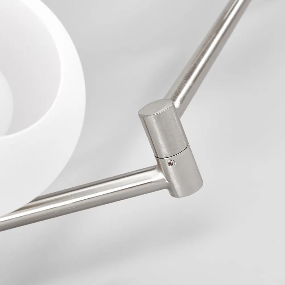 Lindby taklampe Elaina, 180 cm, 6 lyskilder, nikkel, glass, E14| Taklamper