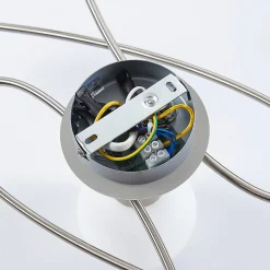 Lindby taklampe Elaina, 65 cm, 5 lyskilder, nikkel, glass, E14 New