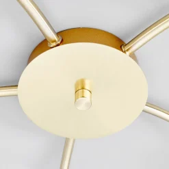 Lindby taklampe Elaina, Ø54cm, 5 lyskilder, messing, glass, E14| Design- Og Hotellbelysning|Taklamper