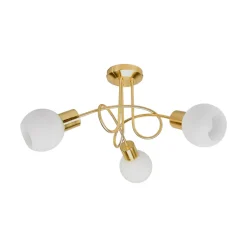 Lindby taklampe Elaina, Ø52cm, 3 lyskilder, messing, glass, E14 Best