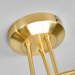 Lindby taklampe Elaina, Ø52cm, 3 lyskilder, messing, glass, E14 Best