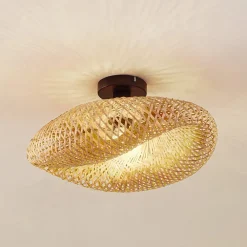 Lindby taklampe Eleane, bambus, natur, Ø 50 cm| Taklamper