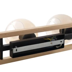 Lindby taklampe Enrique, rav, 3 lyskilder, glass, tre, E27| Taklamper