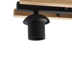 Lindby taklampe Enrique, rav, 3 lyskilder, glass, tre, E27| Taklamper