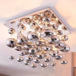 Lindby taklampe Esfera, røykgrå, glass, 4 lyskilder, 35 cm Best