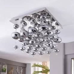 Lindby taklampe Esfera, røykgrå, glass, 4 lyskilder, 35 cm Best