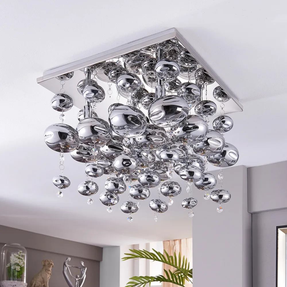 Lindby taklampe Esfera, røykgrå, glass, 4 lyskilder, 35 cm Best