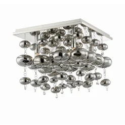 Lindby taklampe Esfera, røykgrå, glass, 4 lyskilder, 35 cm Best