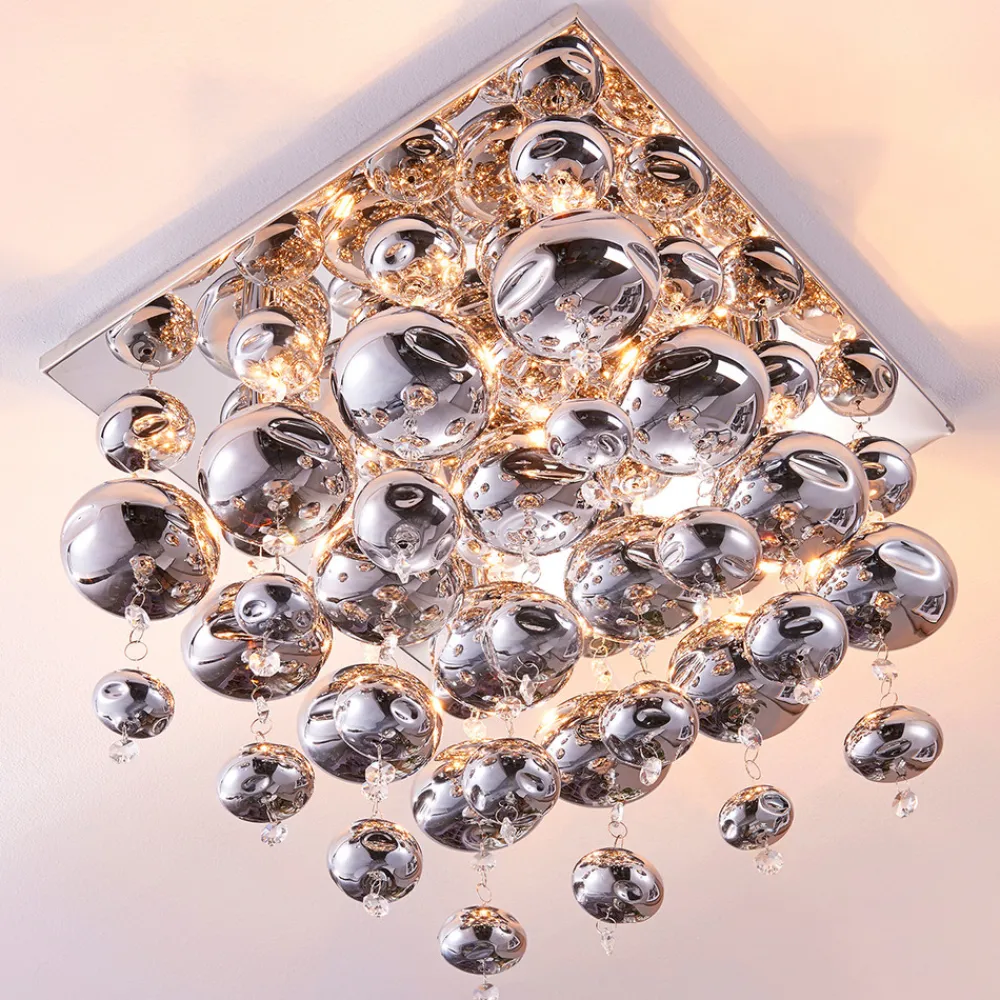 Lindby taklampe Esfera, røykgrå, glass, 4 lyskilder, 35 cm Best