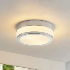 Lindby taklampe Flavi, Ø 23 cm, krom, glass, IP44, E27 New