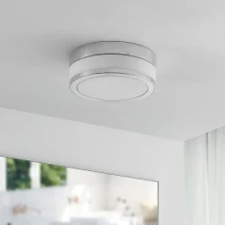 Lindby taklampe Flavi, Ø 23 cm, krom, glass, IP44, E27 New