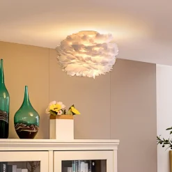 Lindby taklampe Heven, Ø 35 cm, hvit, plast, E27 Outlet