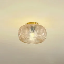 Lindby taklampe Hildur, Ø 25 cm, ravfarget, glass| Taklamper