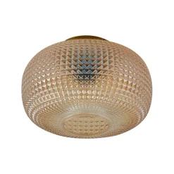 Lindby taklampe Hildur, Ø 25 cm, ravfarget, glass| Taklamper