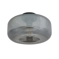 Lindby taklampe Hildur, Ø 28,5 cm, røykgrå, glass| Taklamper